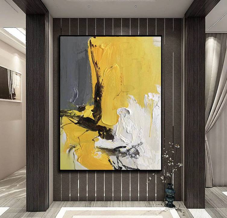 Contemporary Grey Abstract Canvas Artwork OY2BI wall art